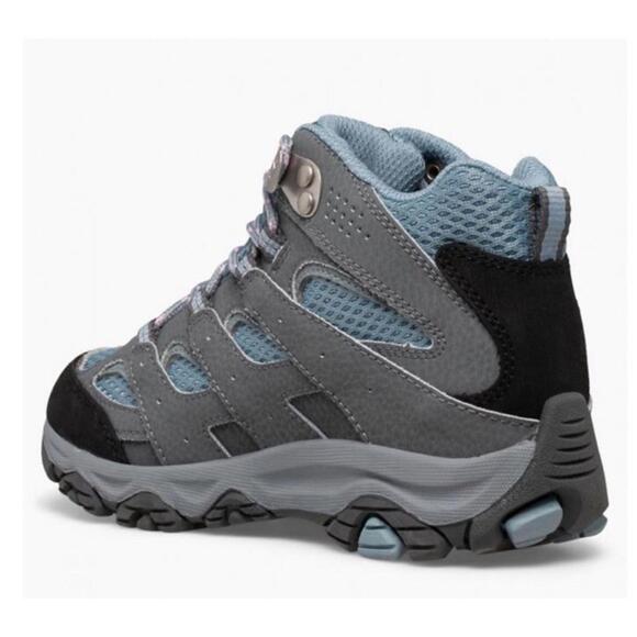 New Big Kids Merrell Moab 3 Mid Gray Waterproof Ankle Hiking Boots Size 6.5Y - Picture 2 of 7